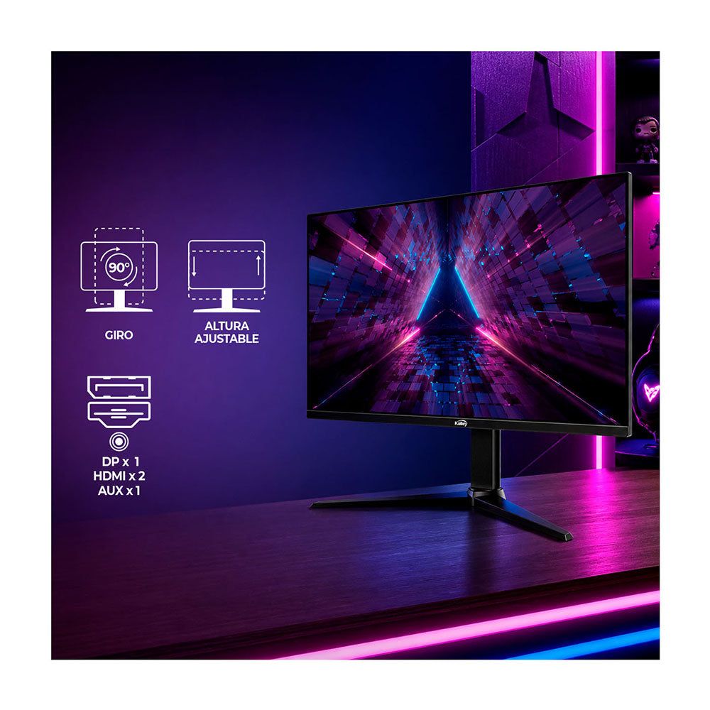 Monitor KALLEY Gamer 27 Pulgadas M27FG20 FHD Plano, Negro