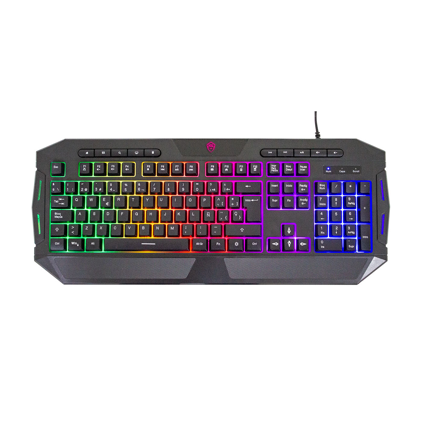 Combo Kalley Teclado, Mouse, Audífonos Y Padmouse Gaming, Negro