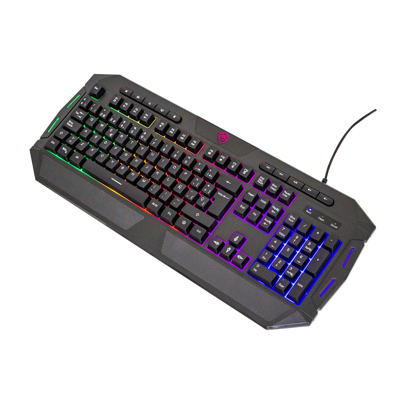 Combo Kalley Teclado, Mouse, Audífonos Y Padmouse Gaming, Negro