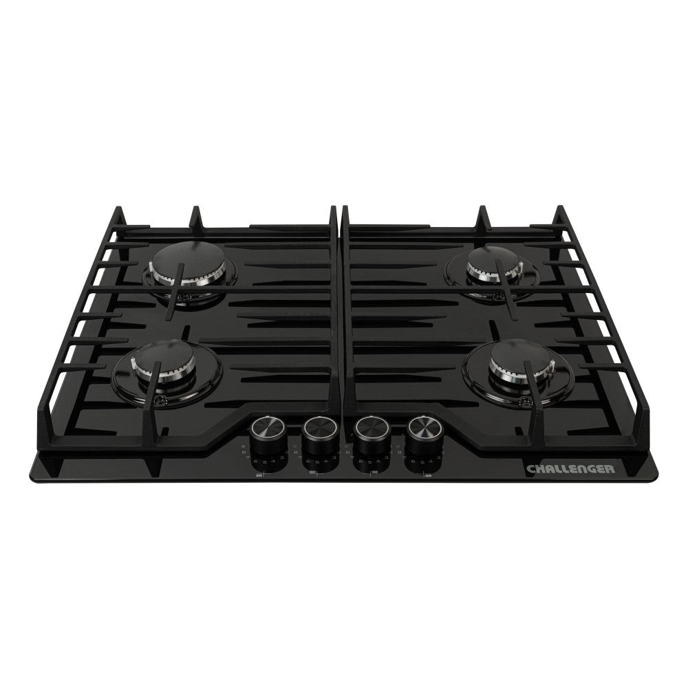 Estufa De Empotrar Challenger 65cms 4 Puestos Gas Natural, Negro