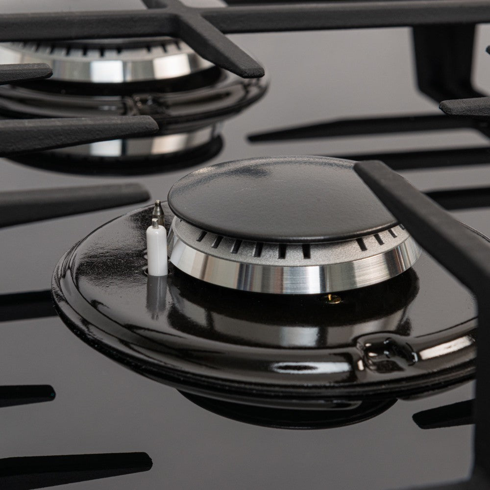 Estufa De Empotrar Challenger 65cms 4 Puestos Gas Natural, Negro