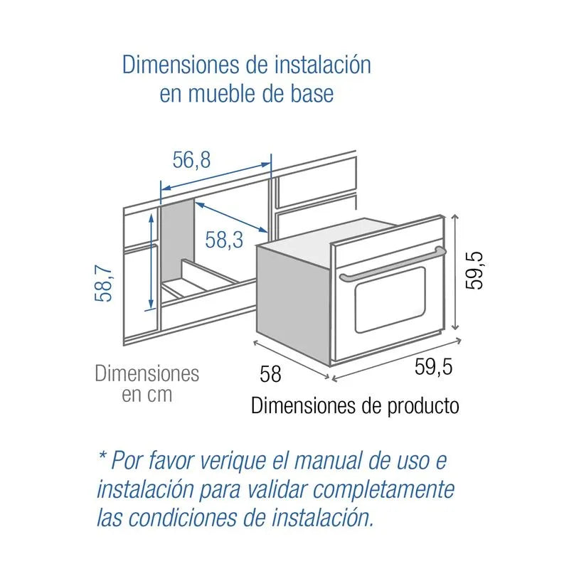 Horno Empotrar Mixto Negro 52lts 60cm 120v Challenger Hg2560
