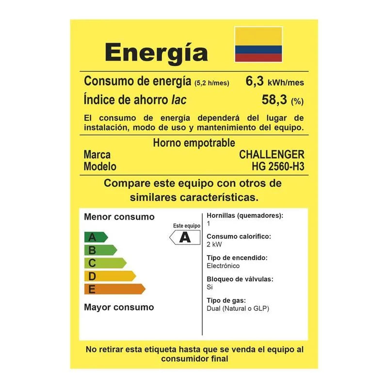 Horno Empotrar Mixto Negro 52lts 60cm 120v Challenger Hg2560