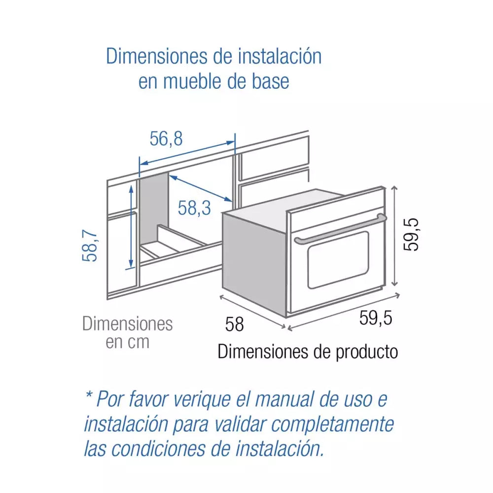 Horno Empotrar Mixto 52lts 60cm 120v Challenger Hg2560