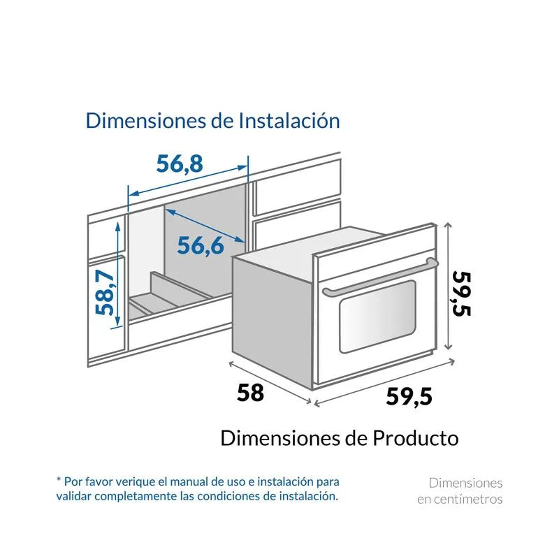 Horno Empotrar Eléctrico 60cm 52lts 220v Challenger He2750