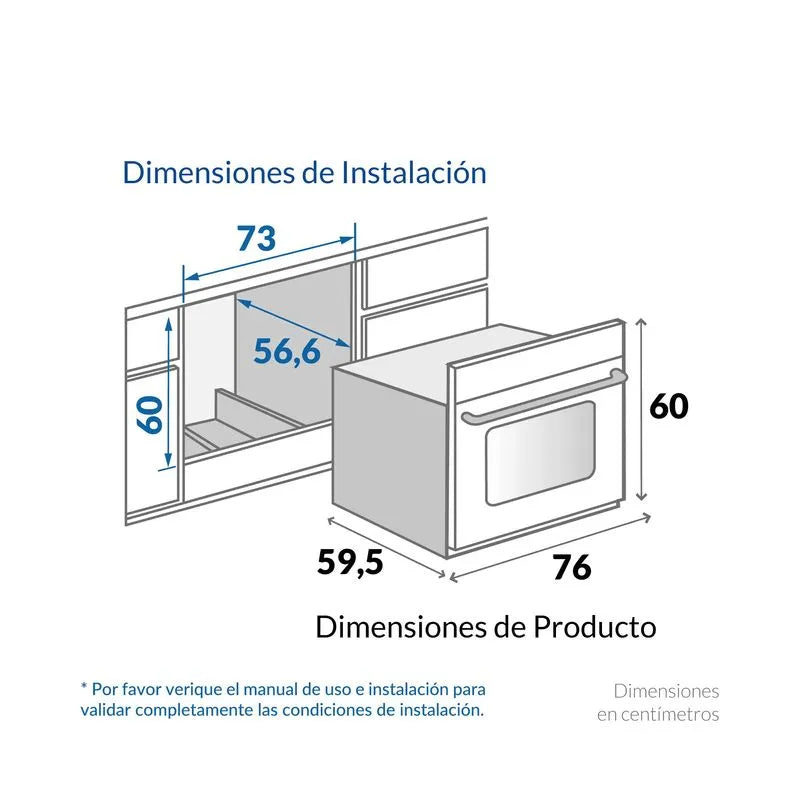 Horno Empotrar Eléctrico 76cm 68lts 220v Challenger He9761