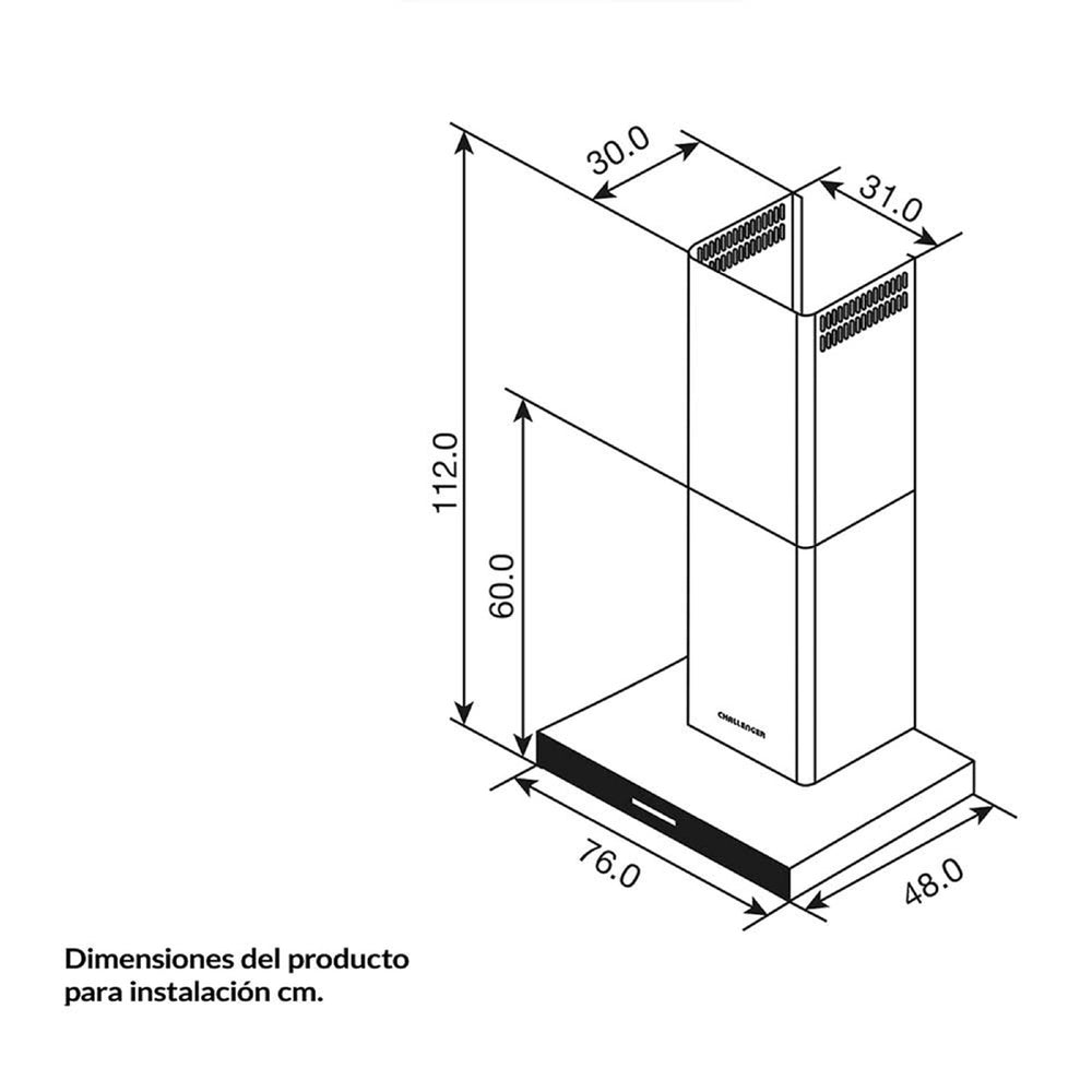 Campana Península Cristal 76 cm 3 Velocidades