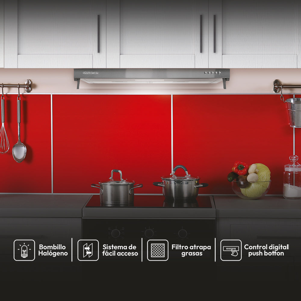 Campana Horizontal Acero Inoxidable 3 Velocidades 76 Cm CX 4572 INOX