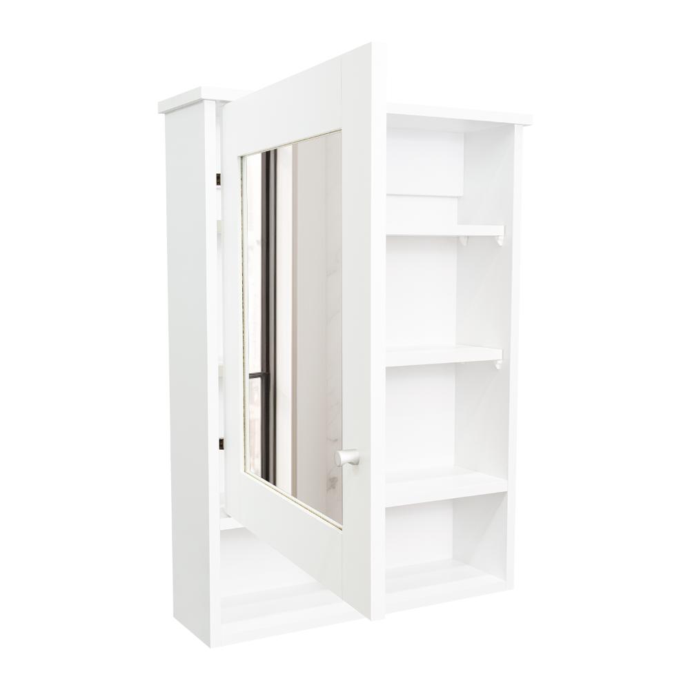 Gabinete de Baño Egeo, Blanco, con Puerta Espejo y Tres Entrepaños Para Ubicar Objetos