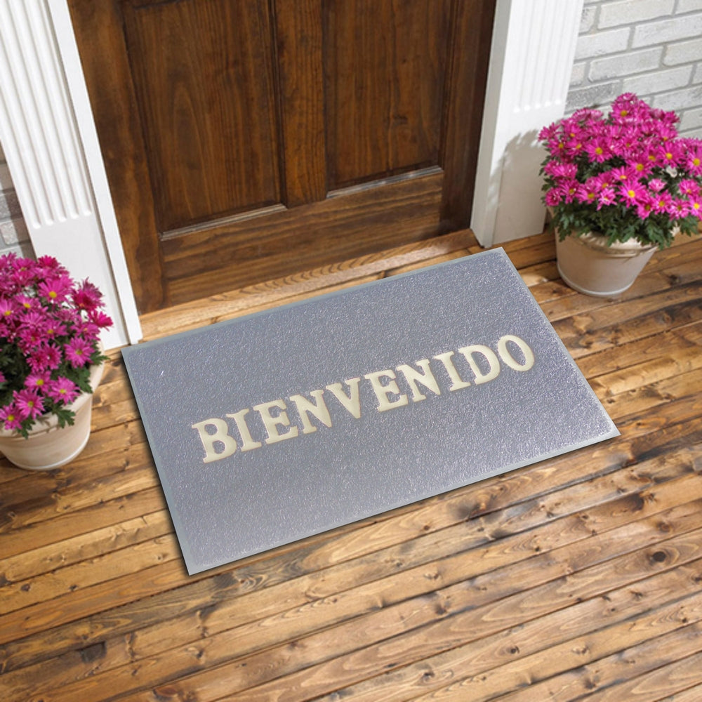 Tapete Fel Confortmat Bienvenido 38X58 Gris Setx4 Unidades
