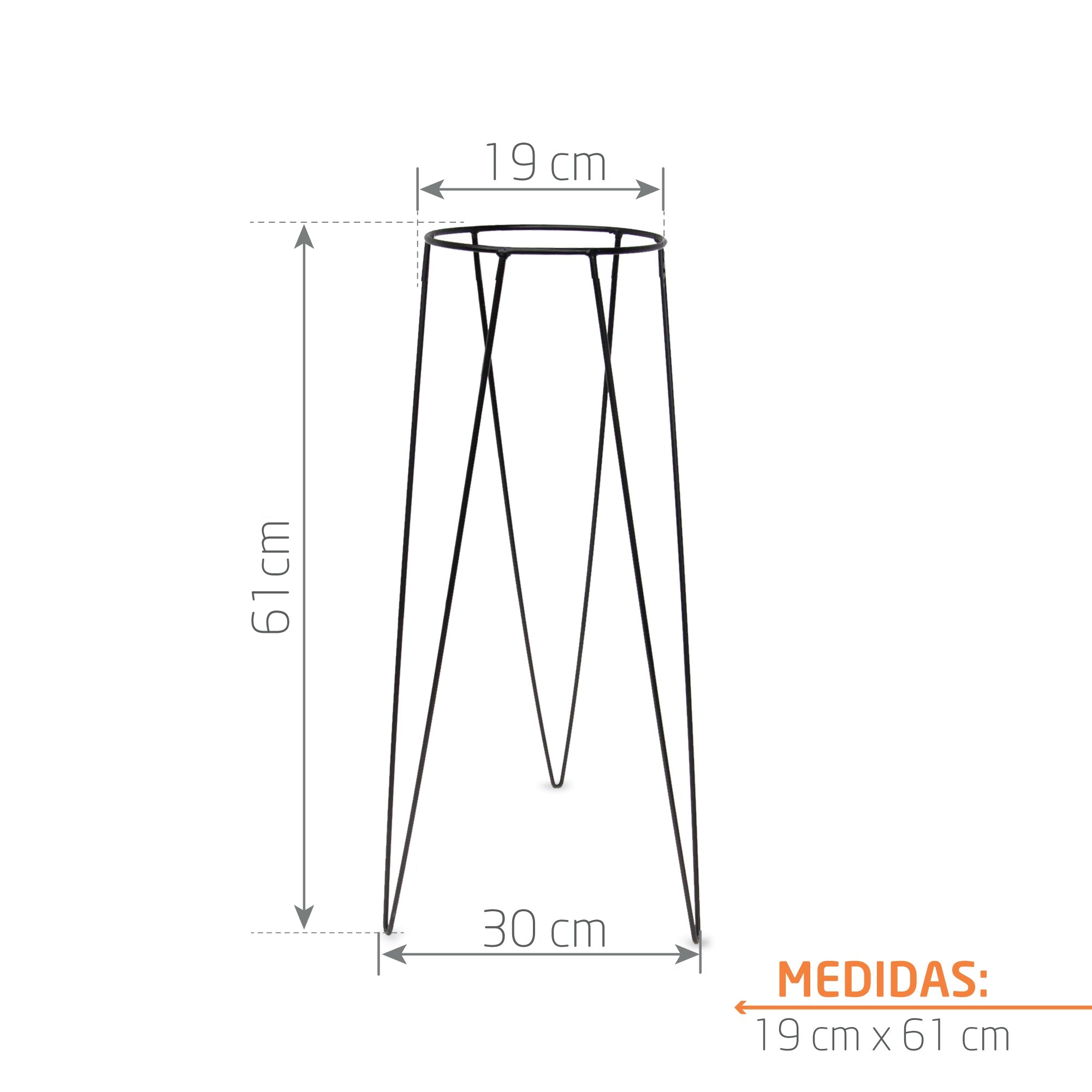 Base de Metal Verona 20 x 60 cm Negro