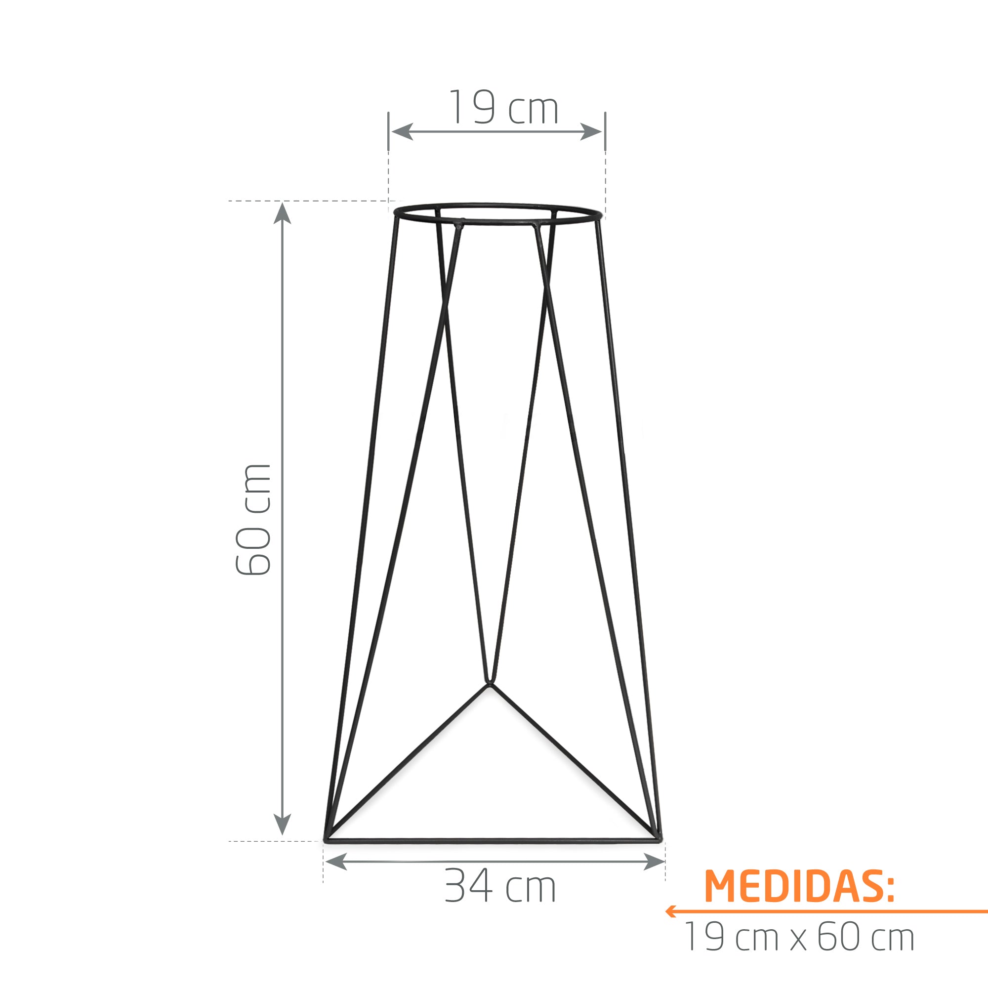 Base de Metal Genova 20 x 60 cm Negro