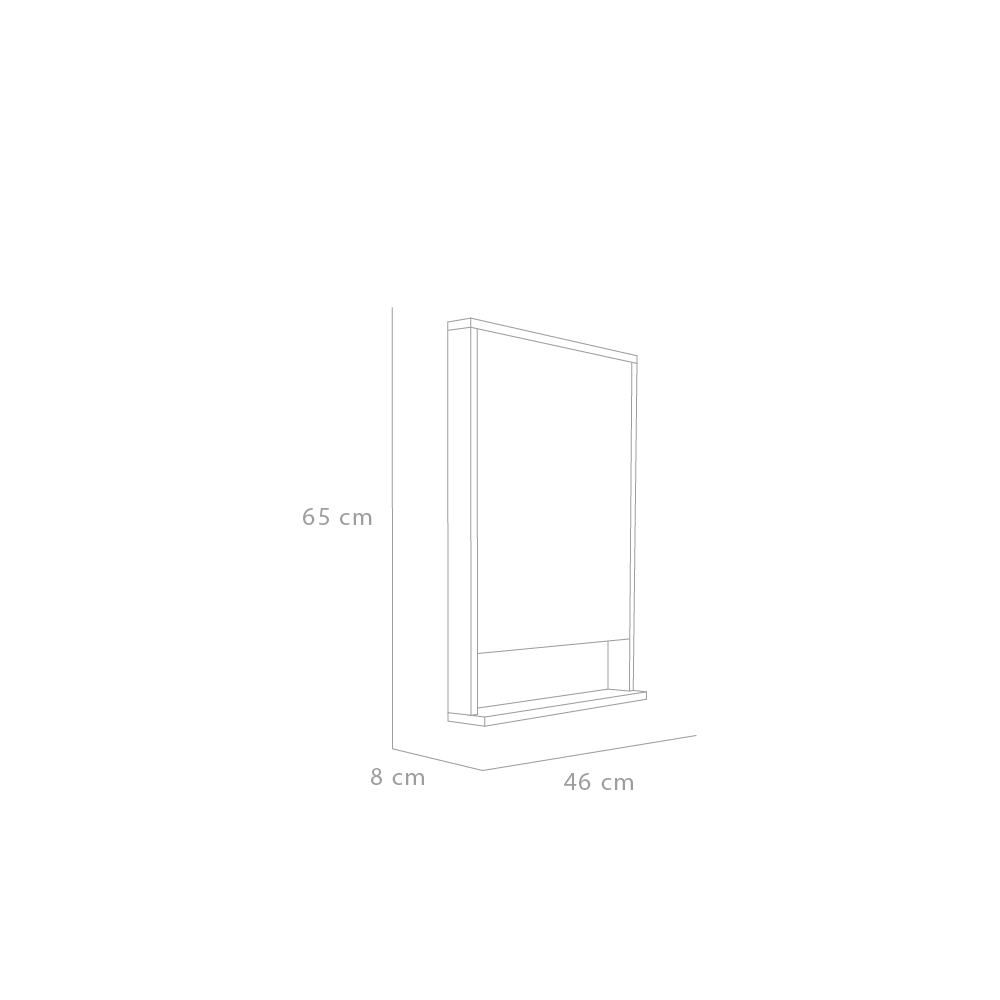 Espejo Rectangular Dakar, Color Madera Clara