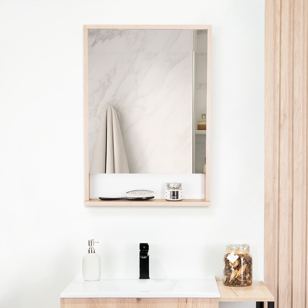 Espejo Rectangular Dakar, Color Madera Clara