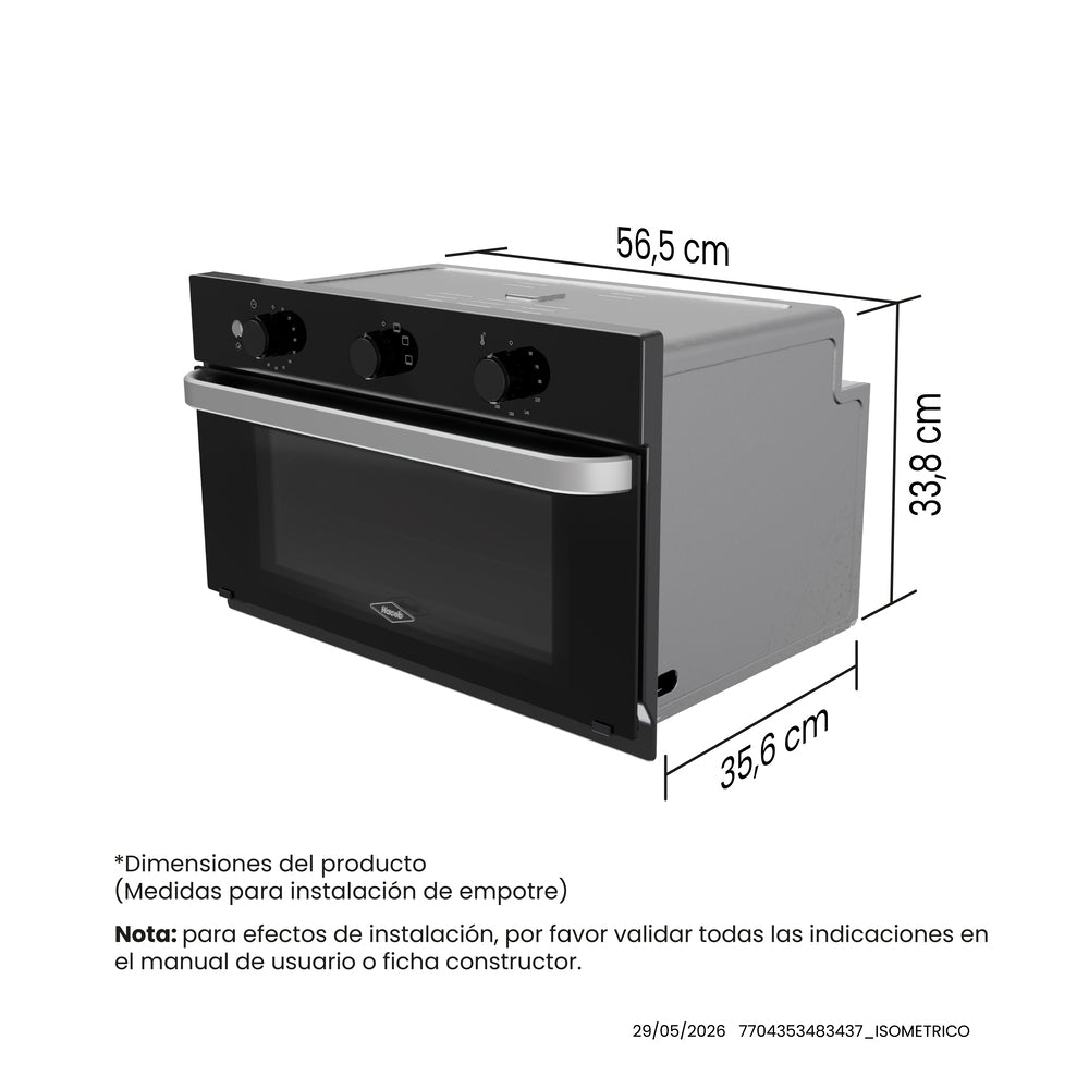 Horno Eléctrico Haceb Compacto 60-37 Negro 120V