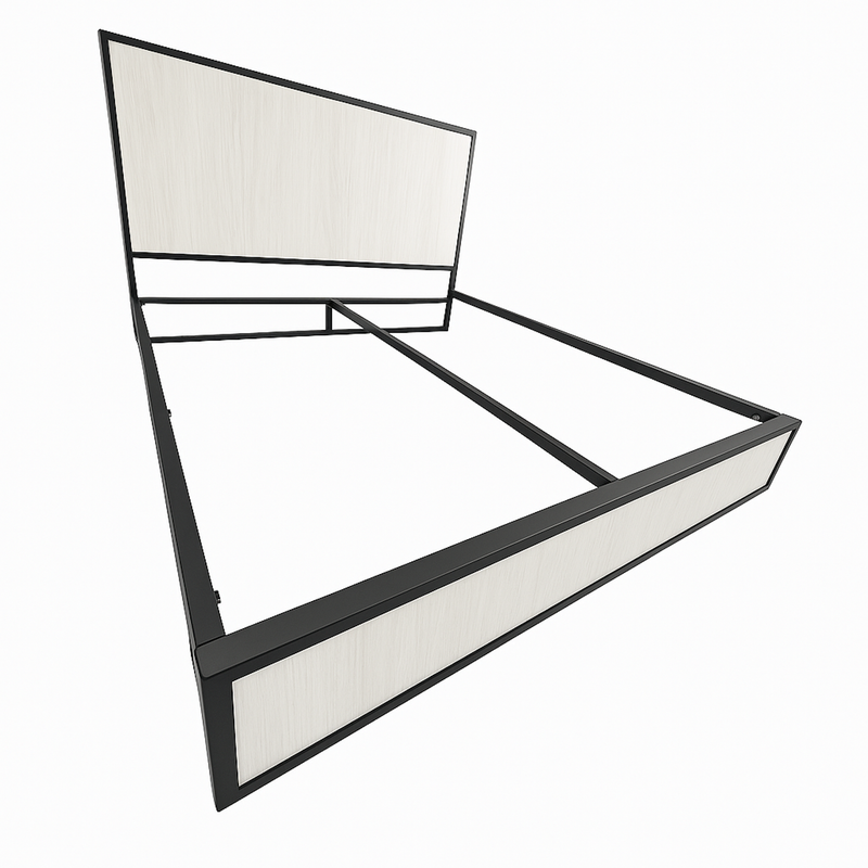 Cama Semidoble Metal Madera Agata Gris 120 x 190 x 24