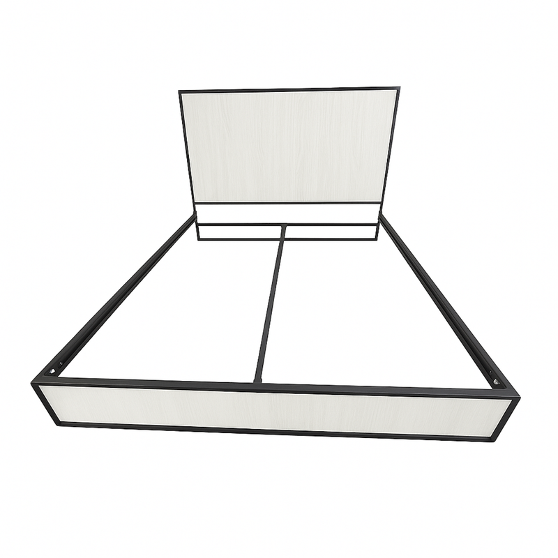 Cama Semidoble Metal Madera Agata Gris 120 x 190 x 24