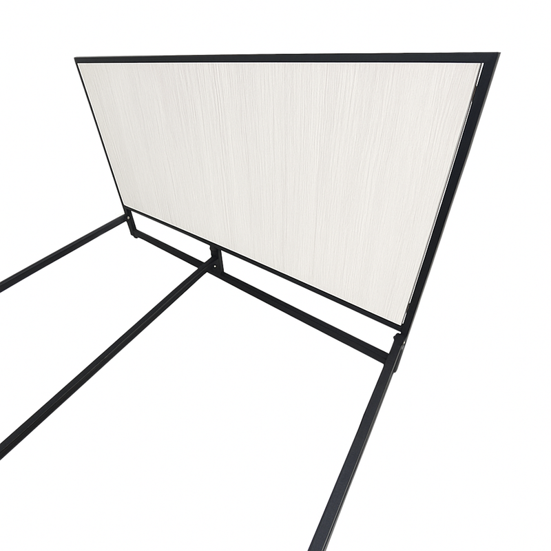 Cama Semidoble Metal Madera Agata Gris 120 x 190 x 24