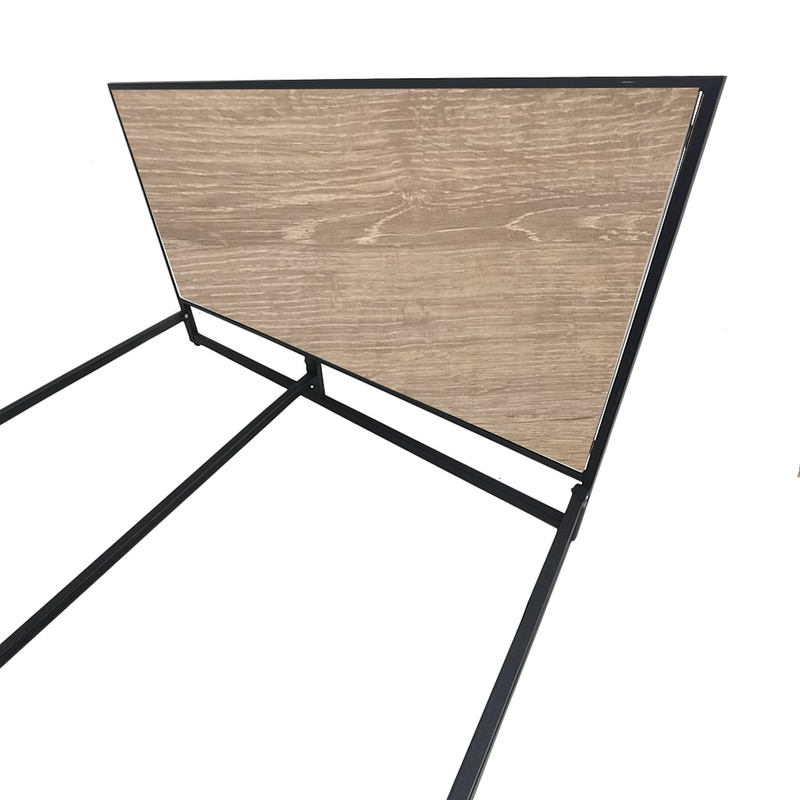 Cama Queen Metal Madera Agata Cafe 160 x 190 x 24
