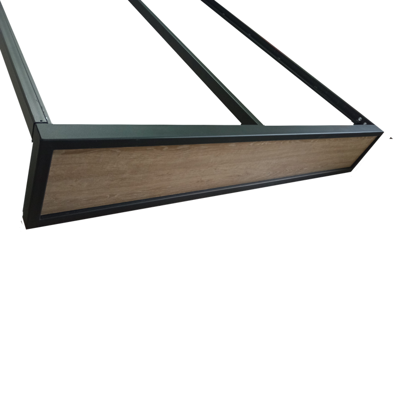 Cama Sencilla Metal Madera Amatista Cafe 100 x 190 x 24