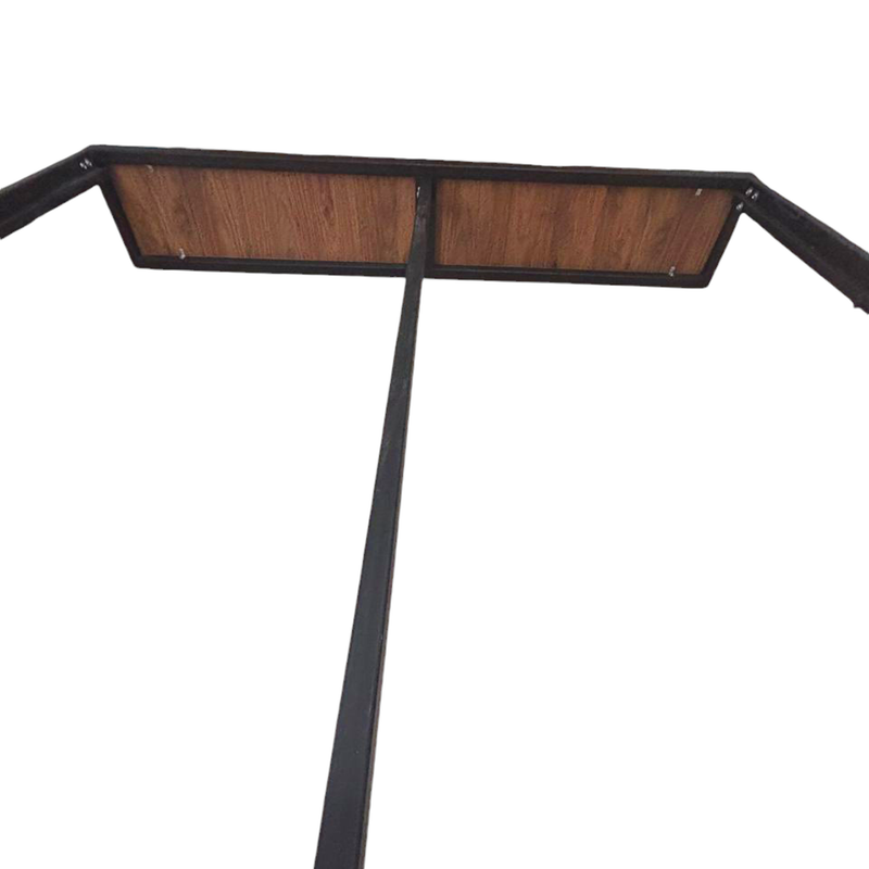 Cama Semidoble Metal Madera Agata Cafe Oscuro 120 x 190 x 24