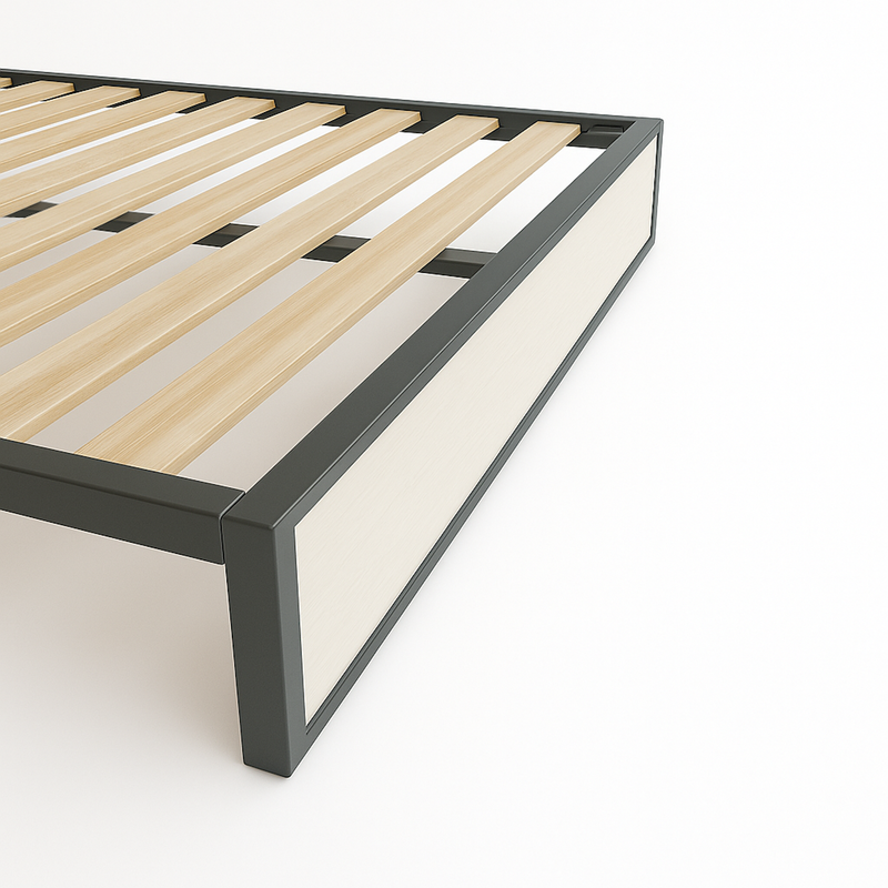 Cama King Metal Madera Agata Gris 200 x 200 x 20