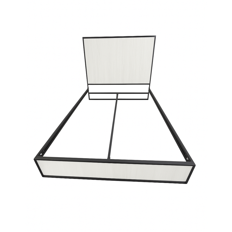Cama Sencilla Metal Madera Agata Gris 100 x 190 x 24