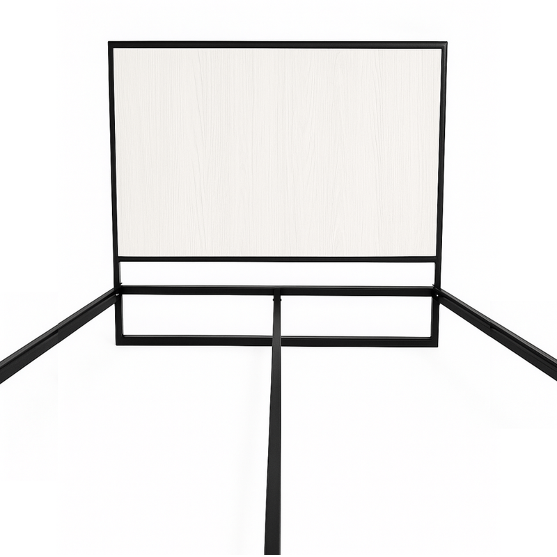 Cama Sencilla Metal Madera Agata Gris 100 x 190 x 24