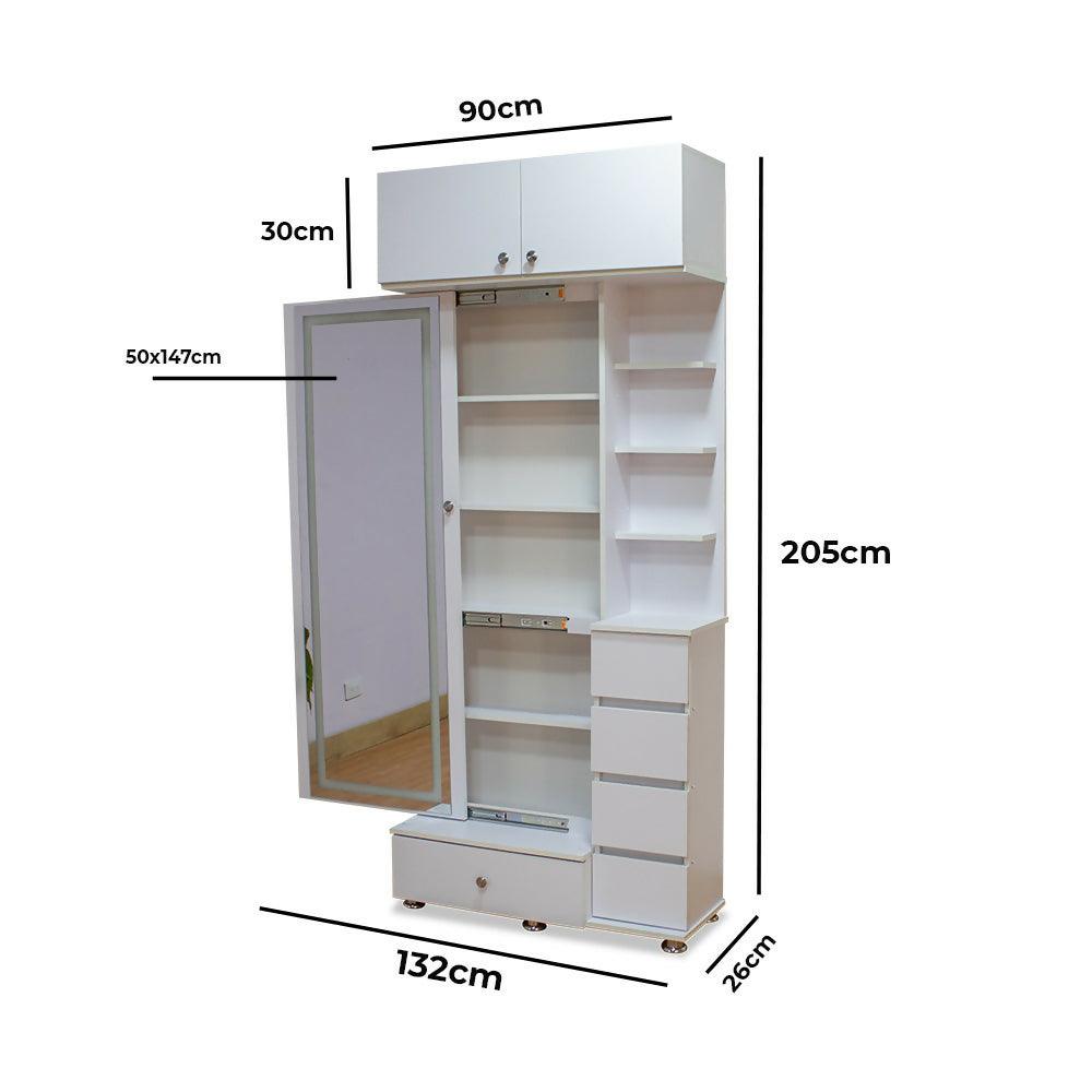 Vanity puerta abatible Led Con Maletero