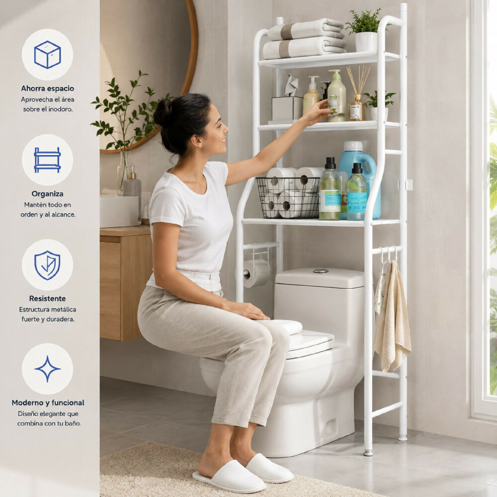Estante Organizador De Baño Soporte De Almacenamiento 3 Niveles
