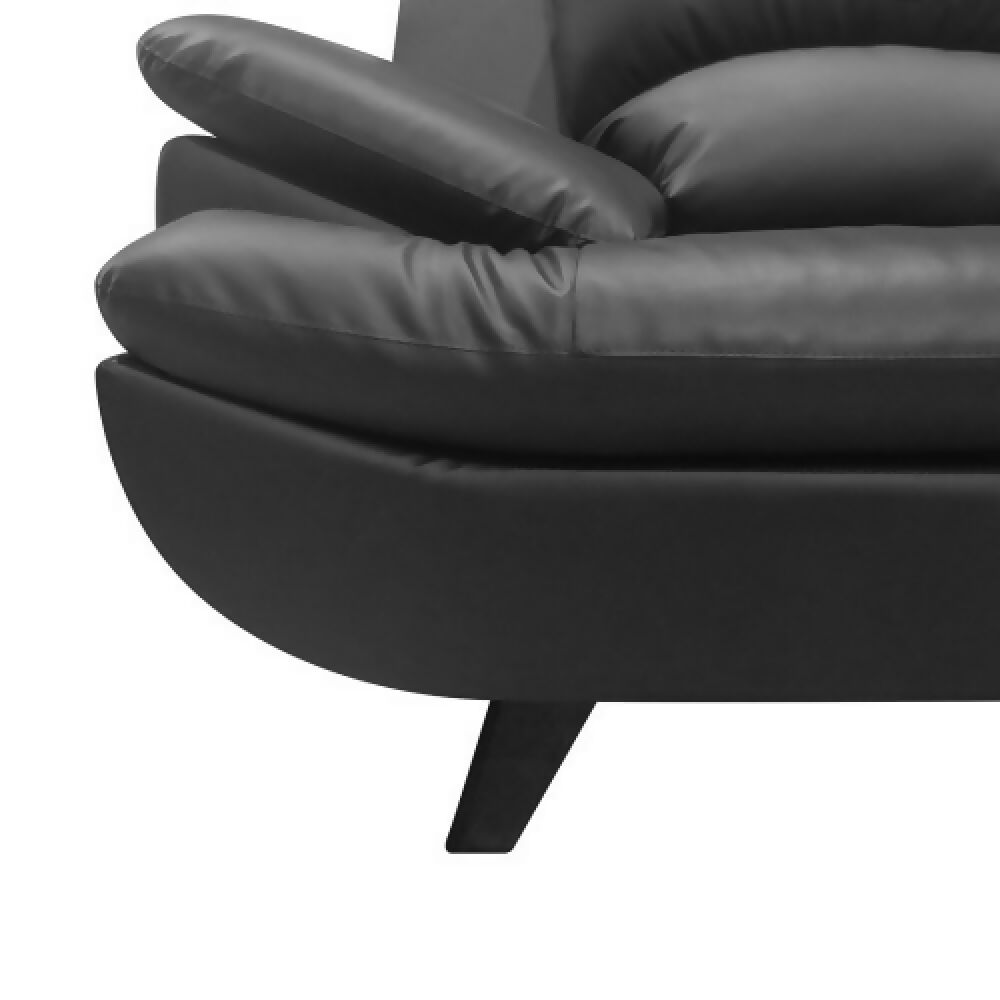 Sofá Cindy 2 Puestos Cuero Sintético Negro