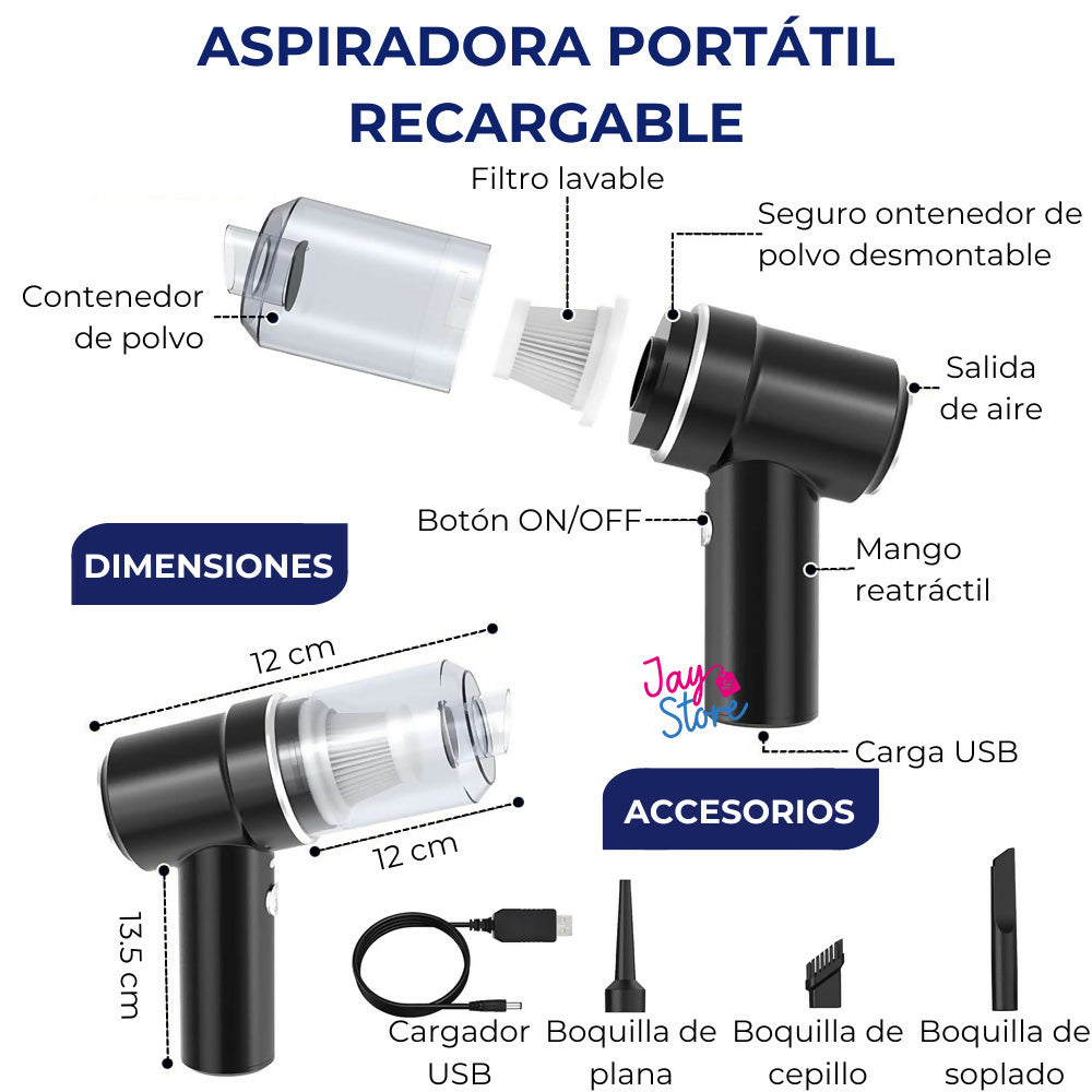 Aspiradora Recargable Portátil Sopladora 2en1