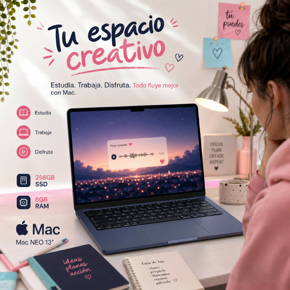 Macbook 13 Pulgadas A18 Pro 256gb Laptop Apple Con Potencia Extrema Negro