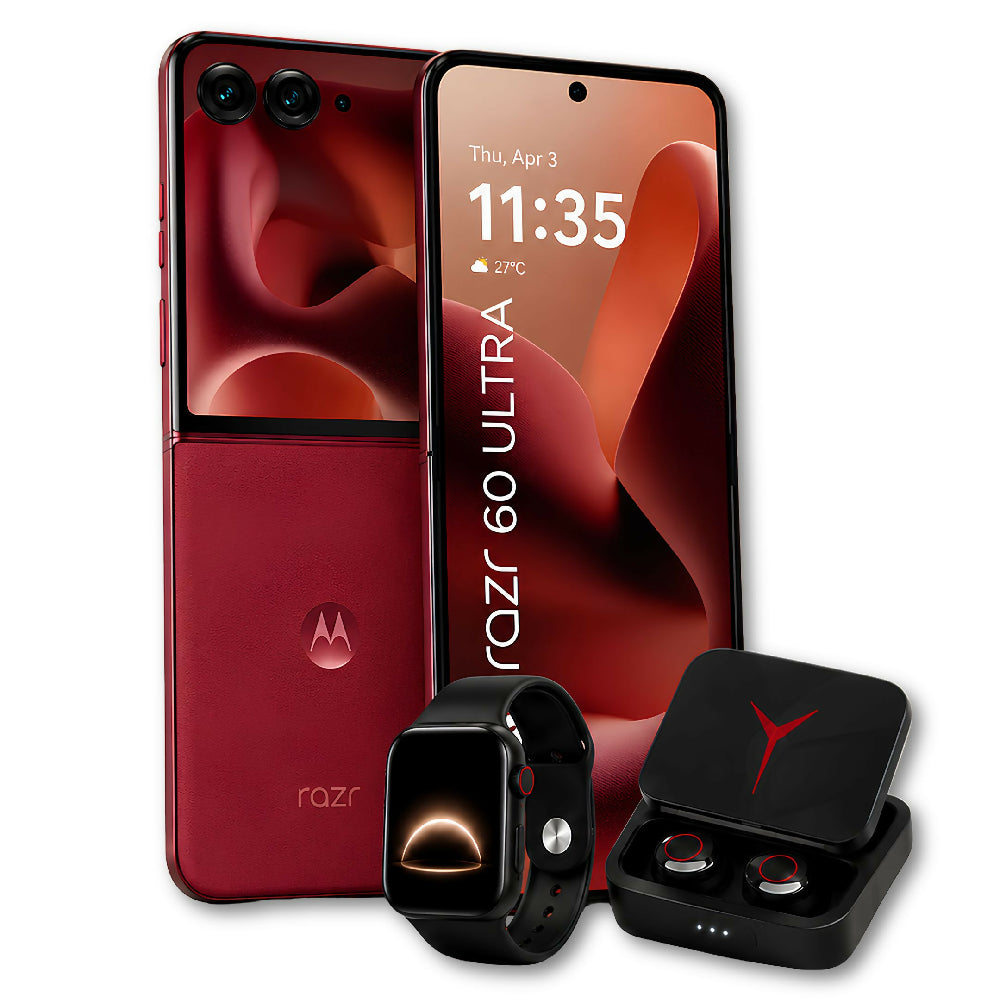 Teléfono Motorola Razr 60 Ultra 1TB Rojo + Kit Regalo Reloj Inteligente Y Audífonos