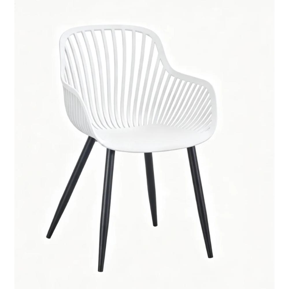 Silla Victoria, Blanco, Con espaldar minimalista y diseño moderno
