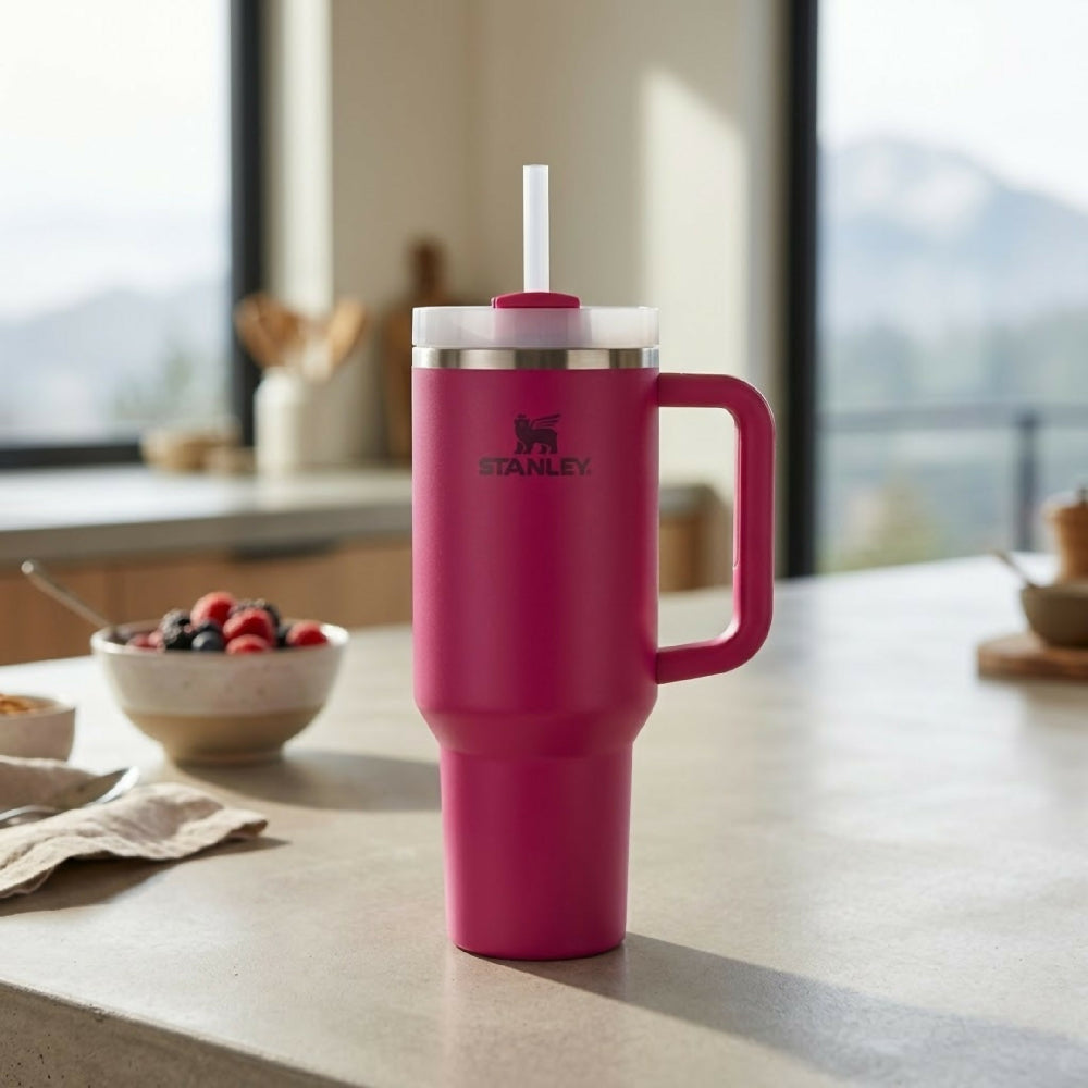 Termo Stanley 40oz Con Pitillo Vaso Térmico Para Gimnasio Y Viajes Fucsia