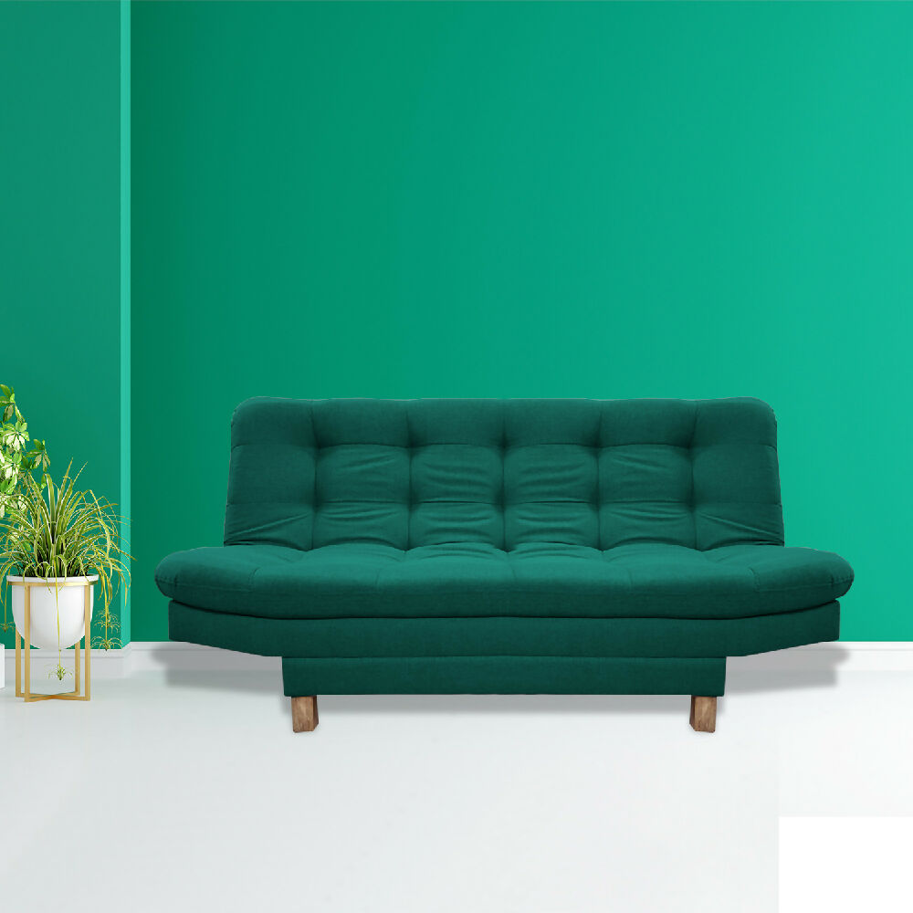 Sofacama Widmer 3 Posiciones Verde + Cojines Decorativos