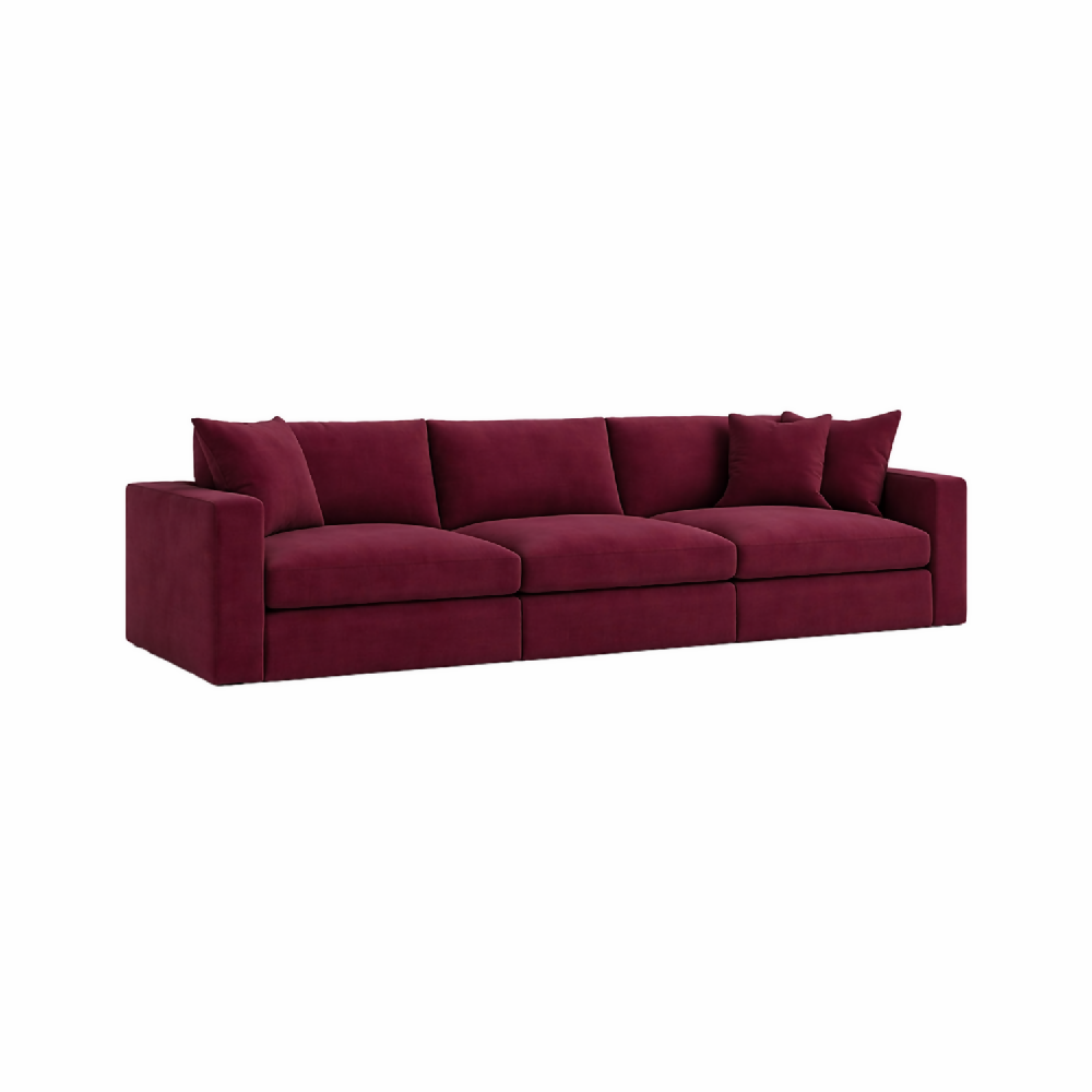 Sofá Emperador Modular 5 puestos Rojo Tela Antifluidos 300x95x85