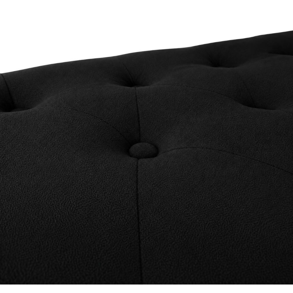 Puff Zapatero Doble Nivel 100x50x50 Negro Tela