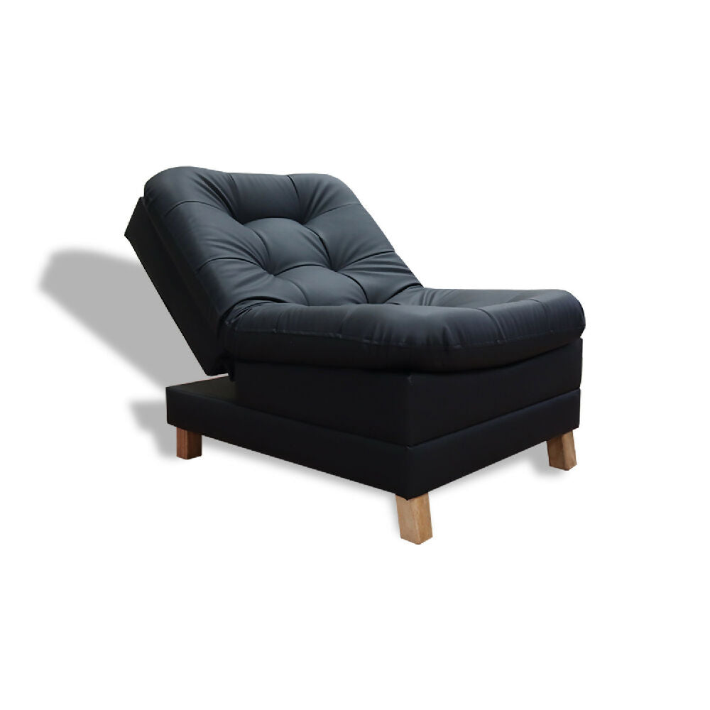 Poltrona Zeink 3 Posiciones Tipo Cuero Negro
