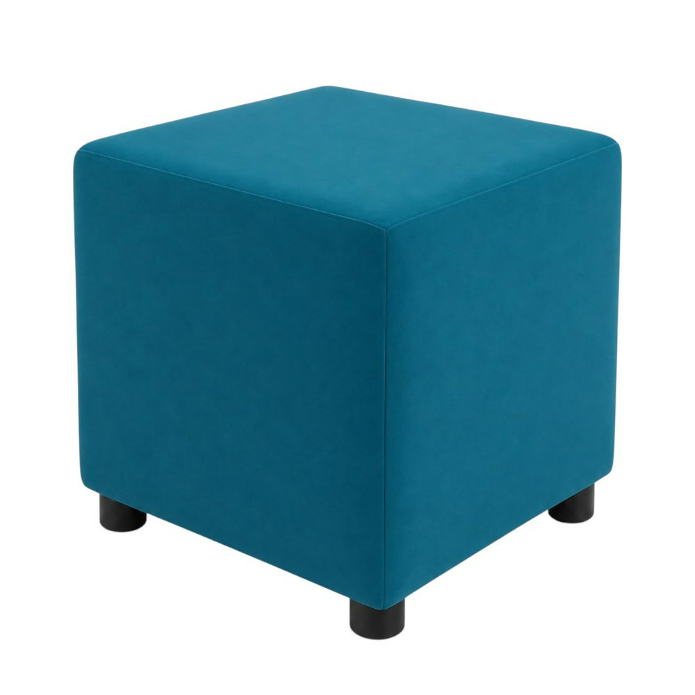 Puff Decorativo 40x40 Turqueza Tela