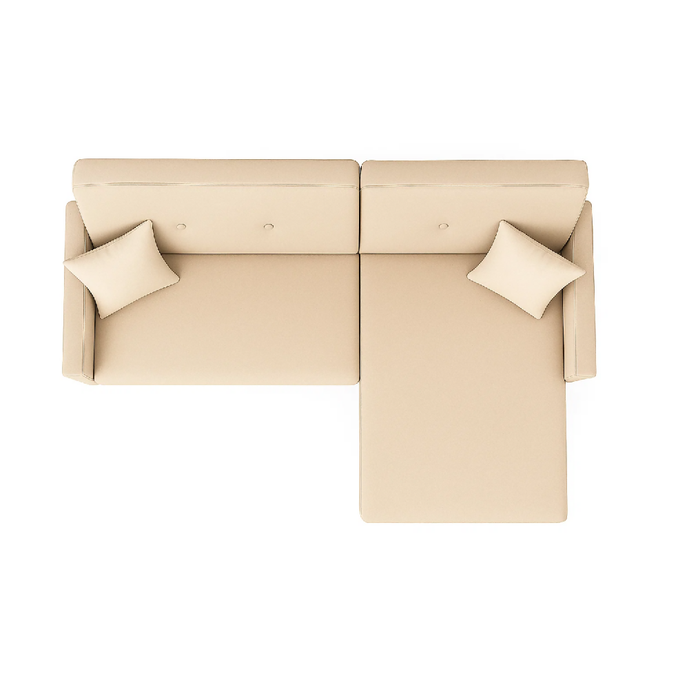 Sofá en L Derecho Casey Tela Antifluidos Beige 3 Puestos 200x80x85