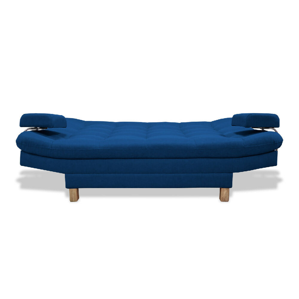 Sofacama Brunner 3 Posiciones Con Brazos extraíbles Azul Petróleo + Cojines Decorativos
