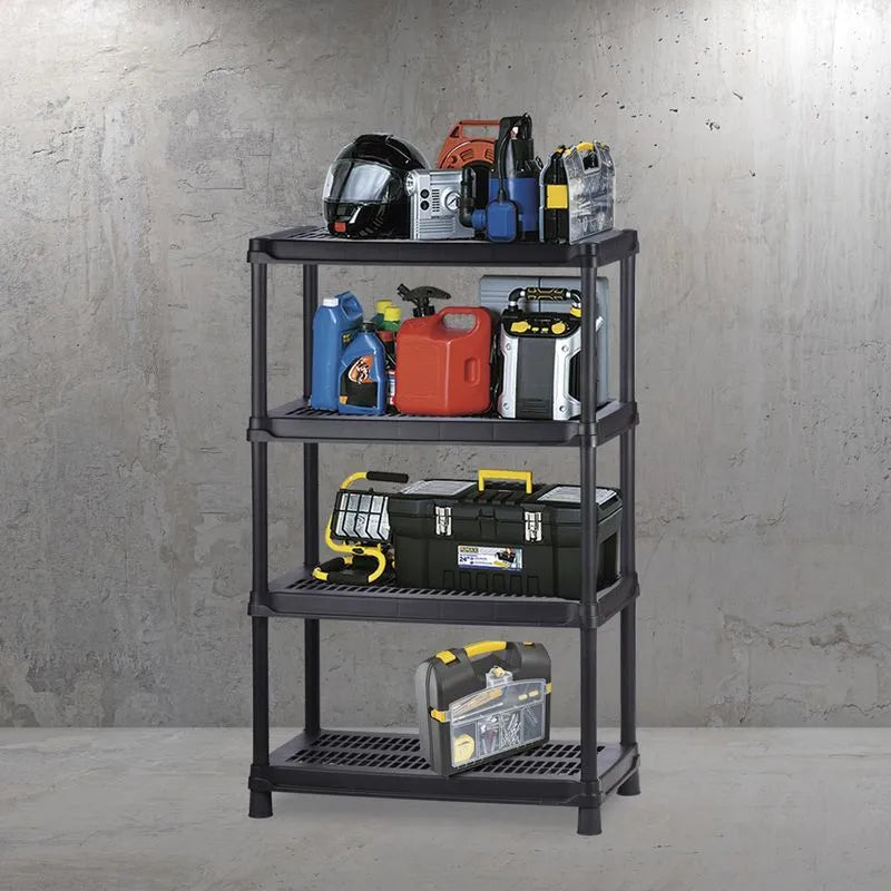 Estantería multifuncional de 4 Niveles Ventilada 18" Negro