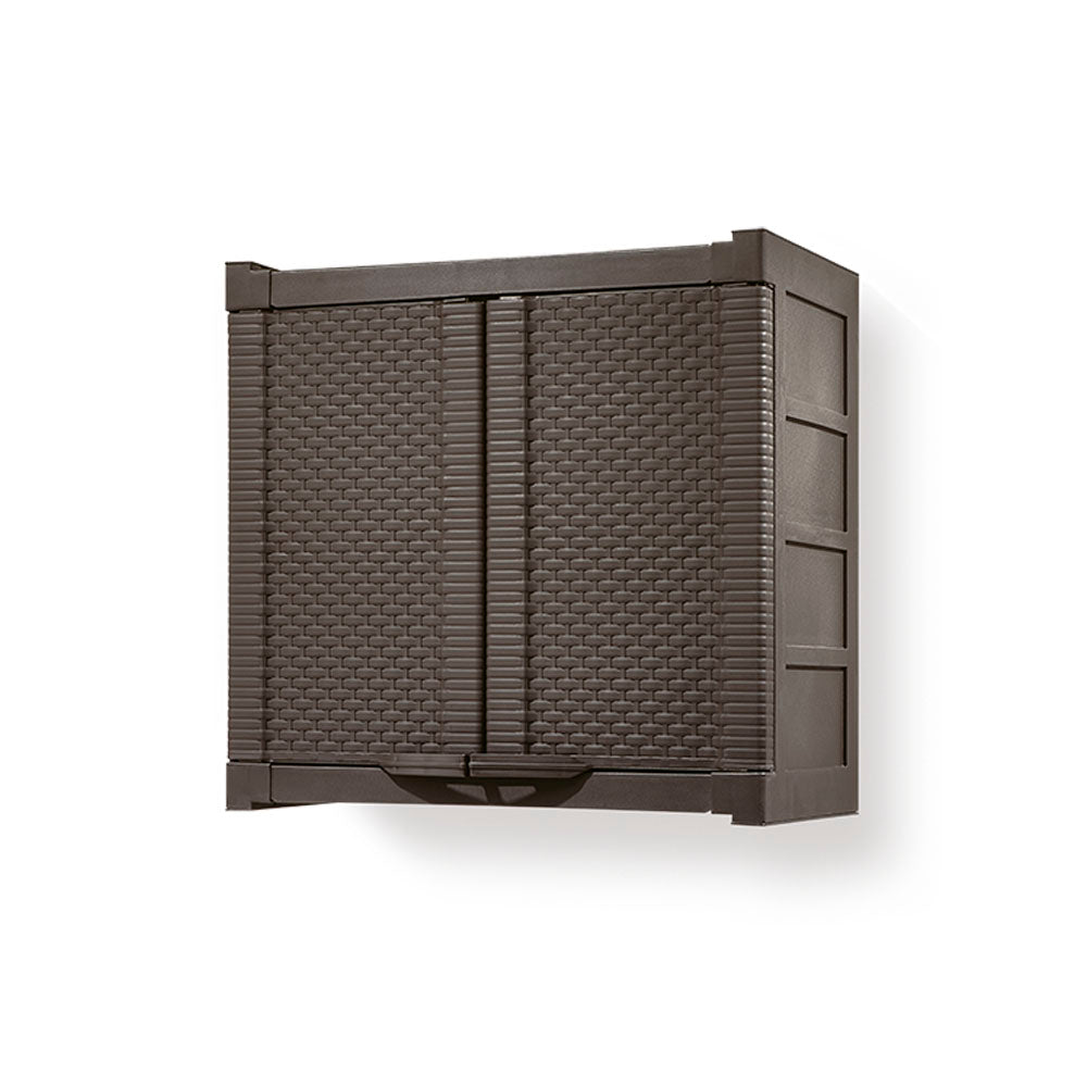Armario Gabinete Doble Apariencia Rattan Wengue