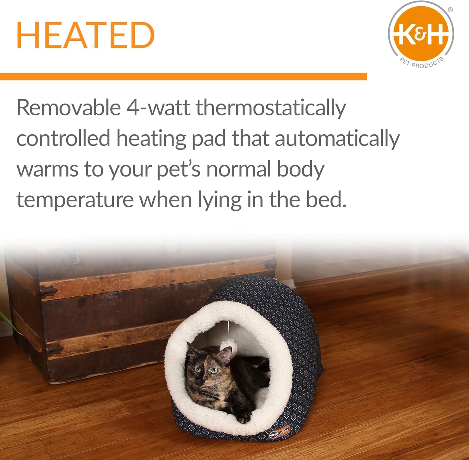 K&H Pet Products Thermo-Pet Cave - Cama para gatos con calefacción, color azul...