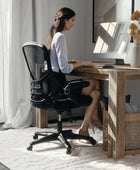 Flash Furniture Porter - Silla de oficina giratoria ergonómica de malla negra...