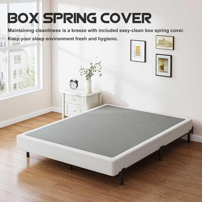 ZIYOO Box Spring Queen y juego de fundas, base de colchón de 9 pulgadas de alto