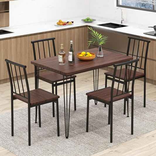 Juego de mesa de comedor de 5 piezas, juego de mesa de cocina de mediados de