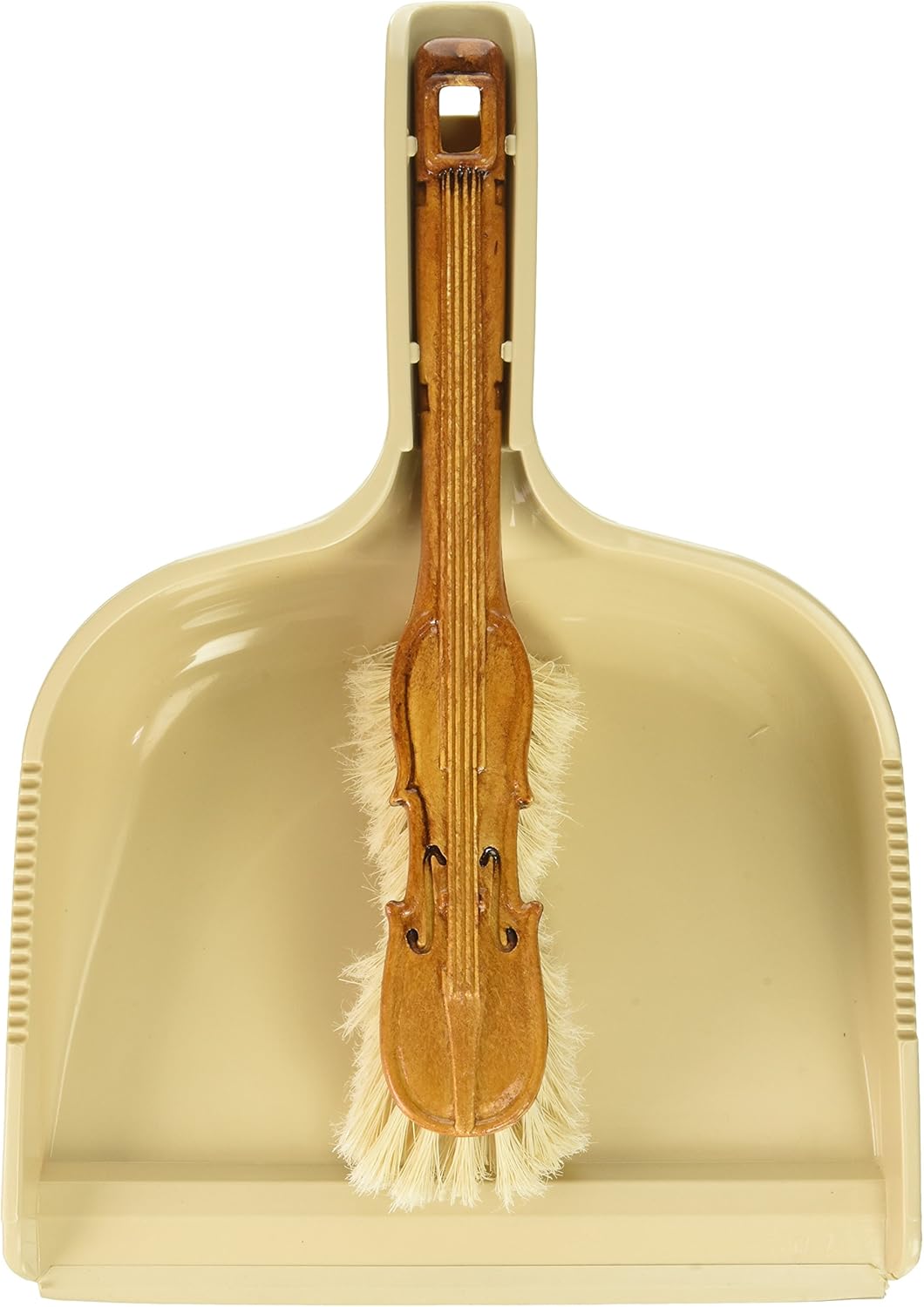 Juego de pinceles únicos con forma de recogedor y violín, beige, hecho en